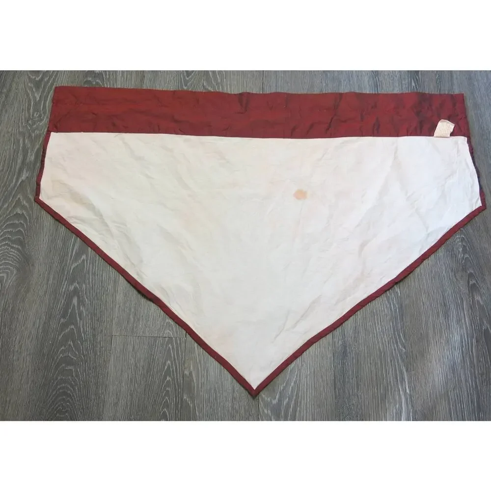 Vintage APRIL CORNELL Curtain Valence Swag Panel Pocket Rod Silk Blend Lined Red